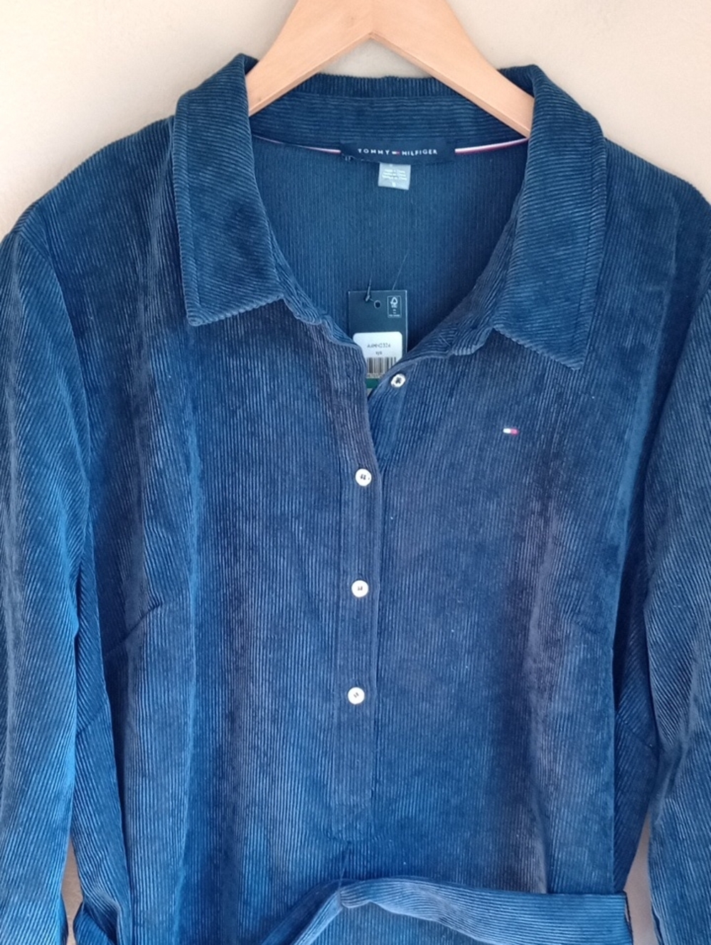 Tommy Hilfiger Corduroy Belted Henley Shirt Dress Size 16 NWT - Picture 2 of 9